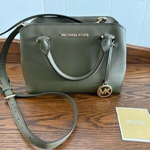 Michael Kors Green Satchel with Structured Design